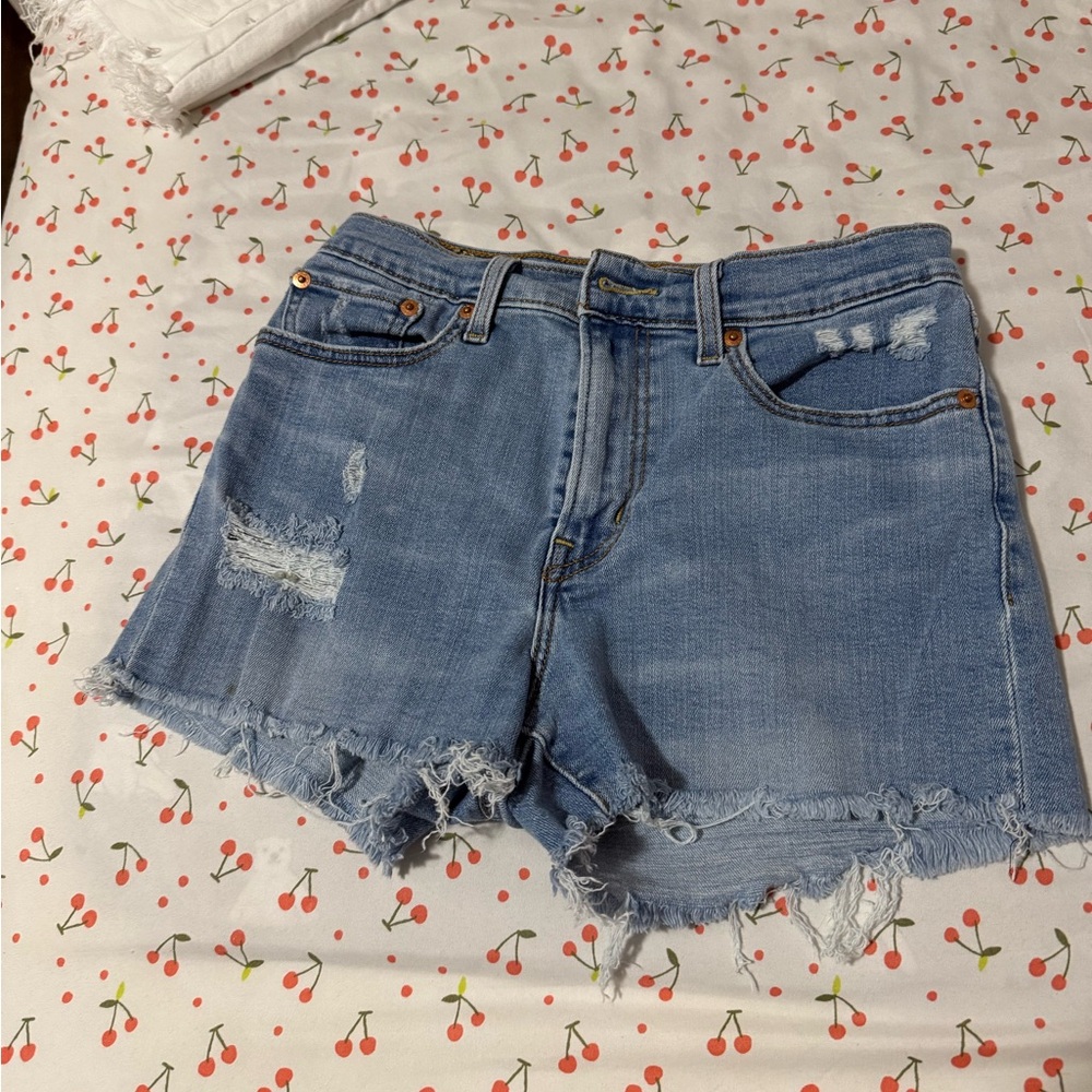Levi’s High Waisted Denim Distressed Women's Shorts